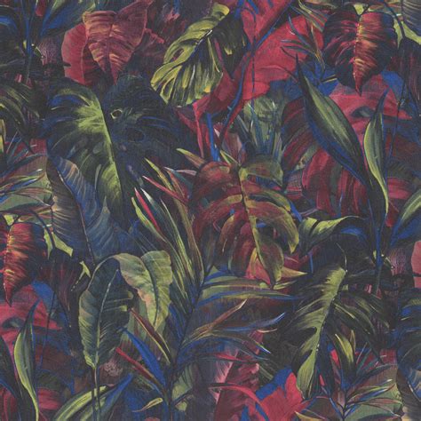 Erismann Tropical Palm Leaf Leaves Jungle Vinyl Multi Colour Wallpaper