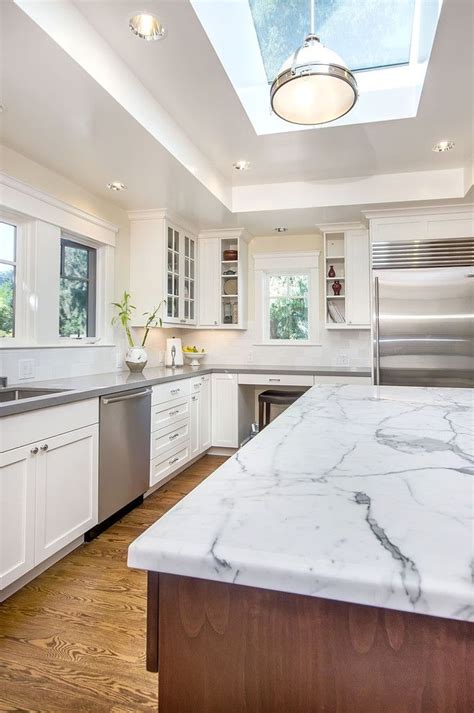 White kitchen grey quartz countertops. Pin on Kitchen Design Ideas