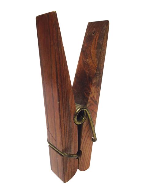Vintage Wood Oversized Clothespin Chairish