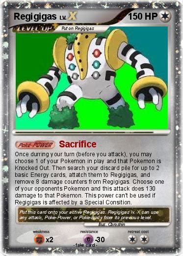 Pokémon Regigigas 1140 1140 Sacrifice My Pokemon Card