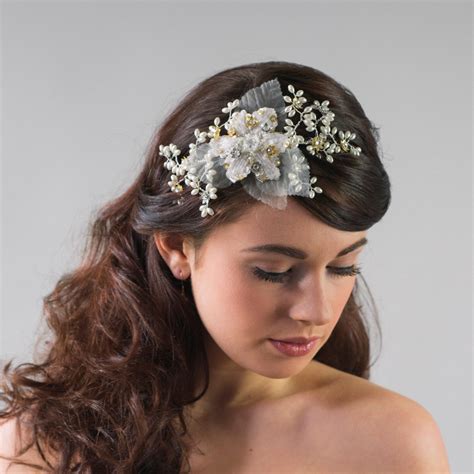 Freesia Bridal Flower Headband Laurel Lime Wedding Accessories