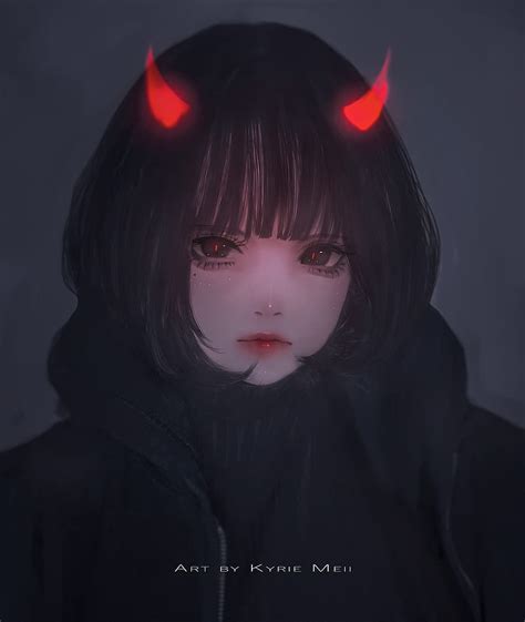 Demon Girl Anime Cute Red Hd Phone Wallpaper Peakpx