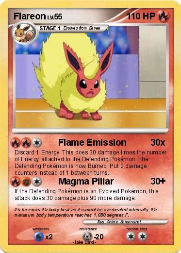 Flareon — 70 hp — rm stage 1 — evolves from eevee — delta species. Pokémon Flareon 256 256 - Flame Emission - My Pokemon Card