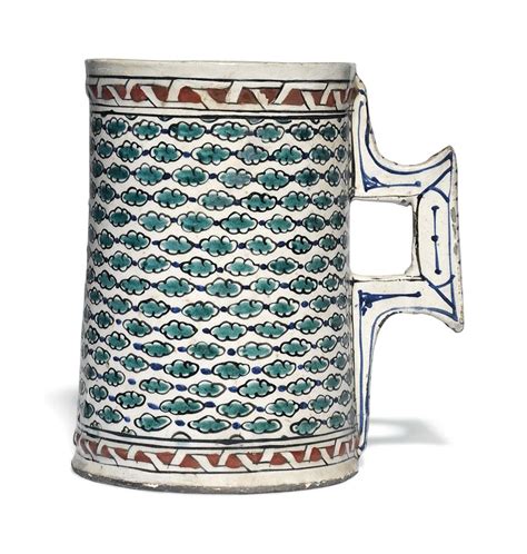 Ottoman Turkey Circa A Large Iznik Pottery Tankard Pottery