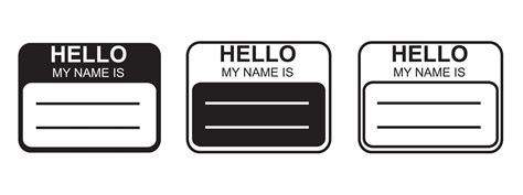 Hello My Name Is Introduction Flat Label 19486511 Vector Art At Vecteezy