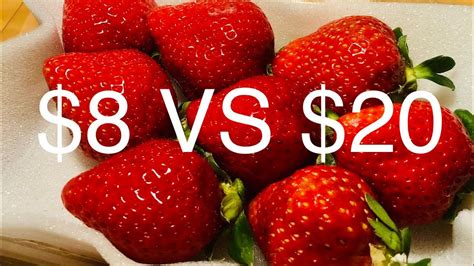 8 Vs 20 Dollar Strawberry Taste Test Youtube