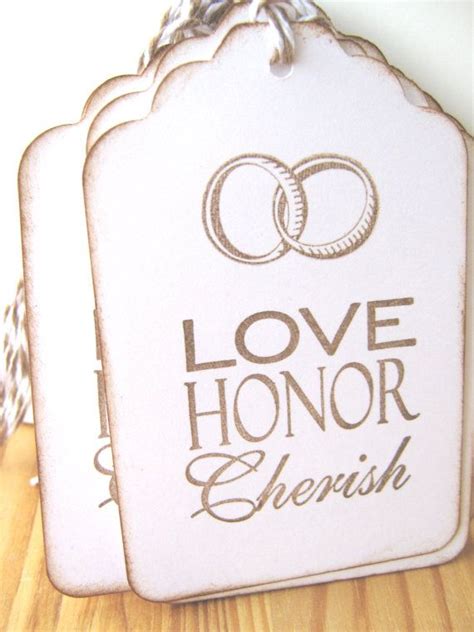 Weddding Wish Tags Love Honor Cherish Wedding Rings Etsy Etsy