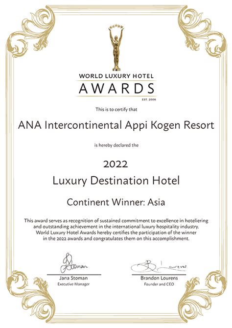 2022 World Luxury Hotel Awards Appi English Official Site Be Happy