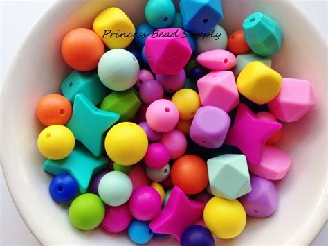 100 Bulk Silicone Beads Pink Rainbow Silicone Beads 100 Etsy