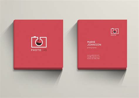 Print customized square business cards for your business. Mini Square Business Card PSD Templates | Design | Graphic ...