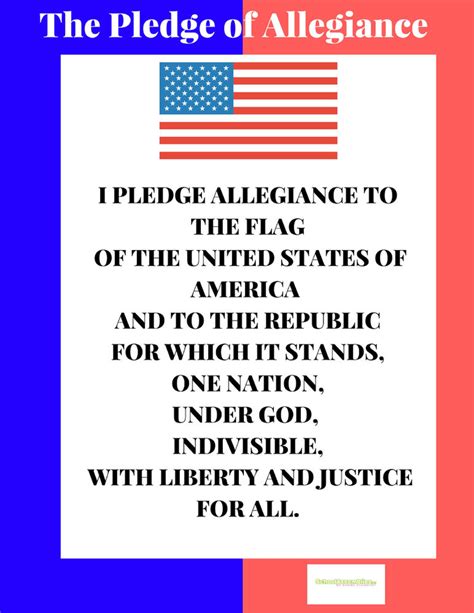 Printable Pledge Of Allegiance Words