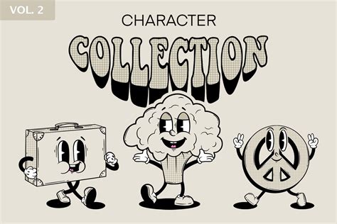 Retro Characters Collection Food Illustrations ~ Creative Market