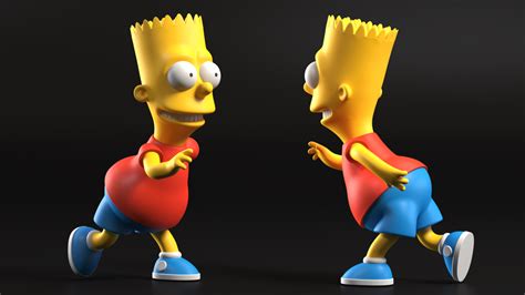 3d Model Bart Simpson Running Pose 3d Molier International