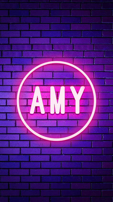 Amy Name Neon Amy Neon Light Neon Name Name Design Person Name