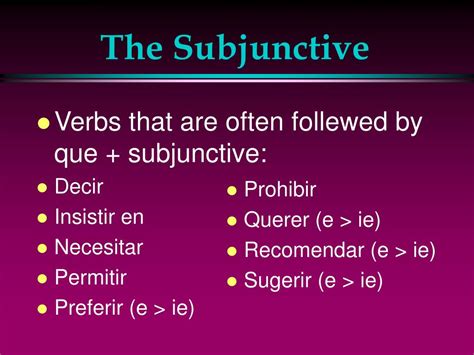 Ppt The Present Subjunctive Powerpoint Presentation Free Download