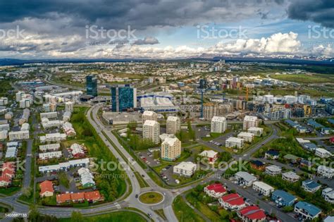 Aerial View Of The Rapidly Growing Reykjavik Suburb Of Kopavogur