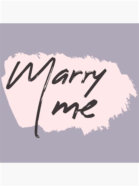 Marry Me Art Sticker For Sale By Spark9 Redbubble