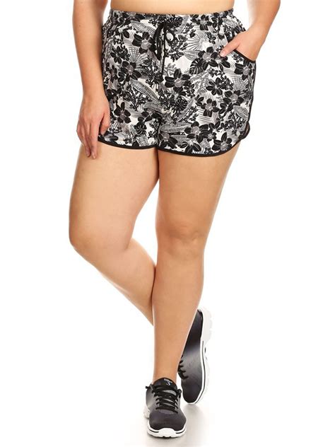Simplicity Womens Plus Size Shorts With Drawstring Waist Tie Floral Boardshorts 3xl4xl