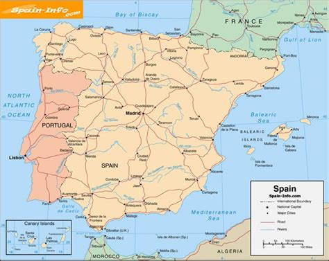 Spain Map Pdf Time Zones Map