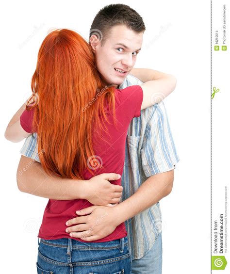Mujer Y Hombre Abrazándose Foto De Archivo Imagen De Feliz