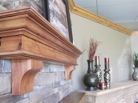Fireplace Mantel Floating Shelf Custom Sized And Stained Fireplace