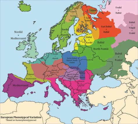 Map Of European Phenotypes