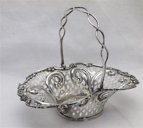 Antiques Atlas Antique Silver Swing Handle Pierced Basket 1896