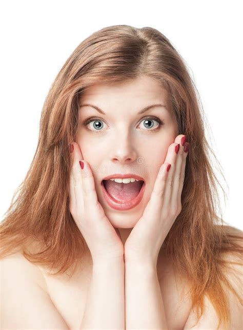 Beautiful Young Woman Surprised Stock Image Image Of Happy Astonishment 37959771