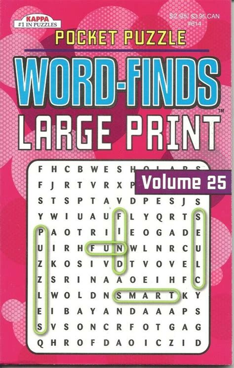 Kappa Pocket Puzzle Large Print Word Search Word Finds Fun Puzzle Book