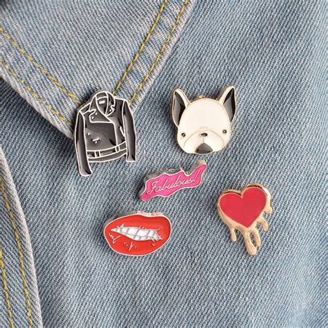 5 Pcsset Metal Enamel Pins Women Men Pins On Denim Jacket Enamel Brooch Enamel Pins