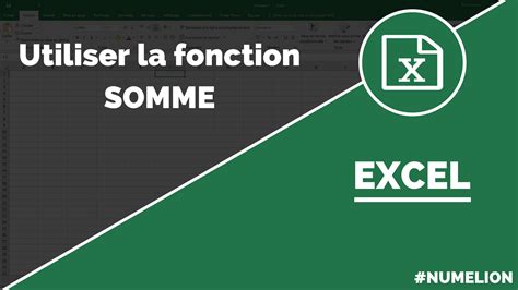 Utiliser la fonction SOMME dans Excel Tutoriel et vidéo
