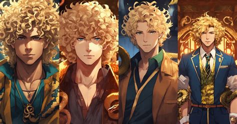 Lexica Blonde Curly Hair Man Pranime Style With Snake Powers