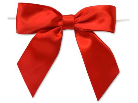 5 Red Pre Tied Satin T Bows With Twist Ties 12 Pack T Bows Bows T Wrapping Bows