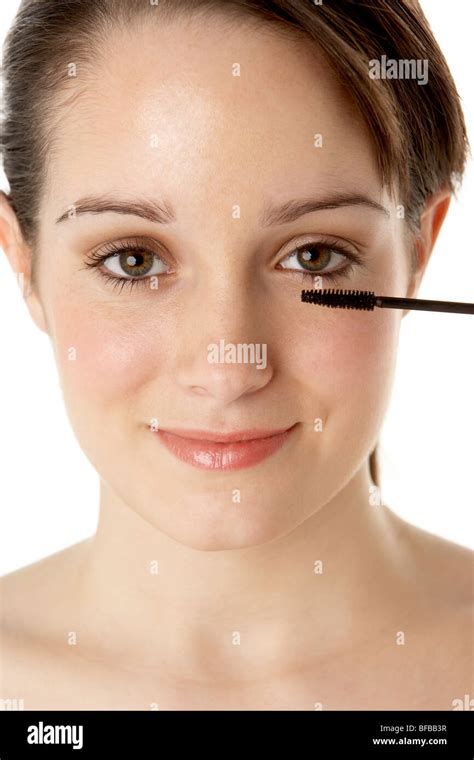 Teenage Girl Applying Make Up Stock Photo Alamy