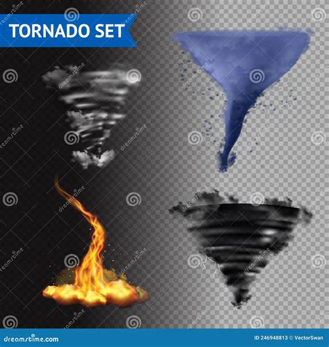 Realistic 3d Tornado Set Stock Vector Illustration Of Symbol 246948813