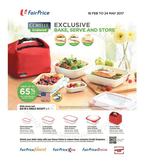 30,000 or more in a month. NTUC FairPrice Corelle Snapware Exclusive Redemption 16 ...
