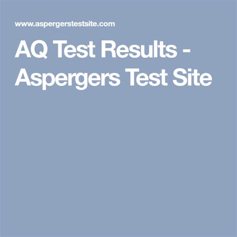 Aq Test Results Aspergers Test Site Aspergers Test Aspergers Test