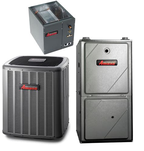 4 Ton 17 Seer Amana 115 Btu 80 Dual Fuel Gas Furnace And Heat Pump Ac