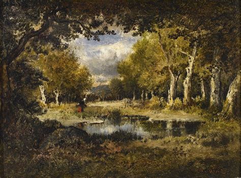 Ramasseuse De Bois En Jupe Rouge Forêt De Fontainebleau C 1866 By