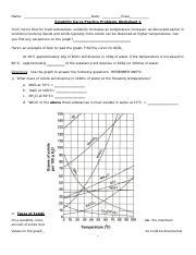 You'll notice that for most substances, solubility increases as temperature page 14/28. Solubility Curve Practice.doc - Name_Date_Class Solubility ...