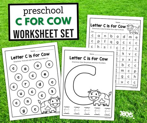 Letter C Is For Cow Worksheets 3 Boys And A Dog