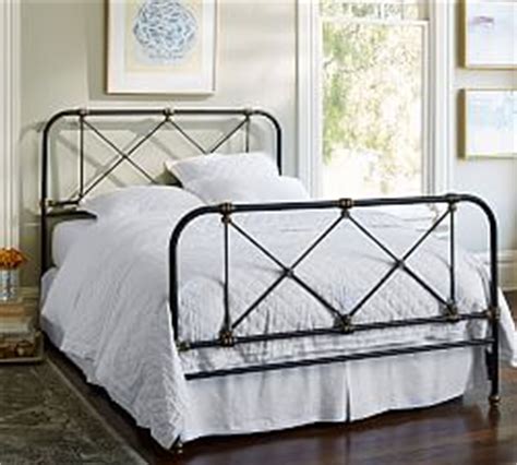 Classic details such as turned finial canopy caps are balanced by clean lines and a modern matte finish. Natural Fiber & Metal Beds | Pottery Barn