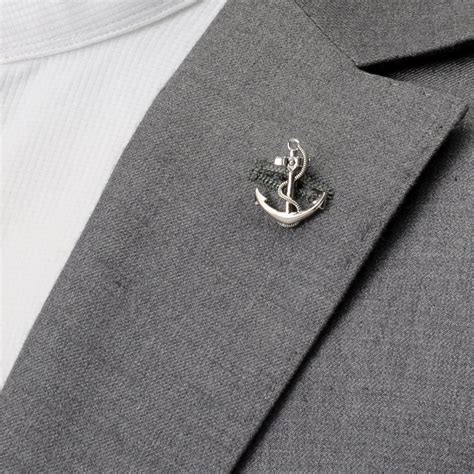 3d Anchor Sterling Silver Lapel Pin In 2023 Lapel Pins Lapel Pin