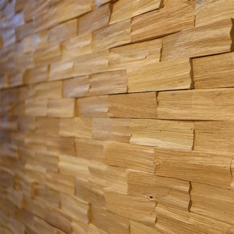 Wooden wall cladding - OAK BRICK - Relief Walls - interior / textured / brown