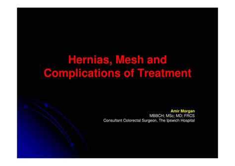 Pdf Hernia Mesh And Complications Ipswichcolorectal