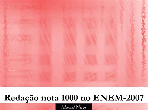 Tema Redação Enem 2007