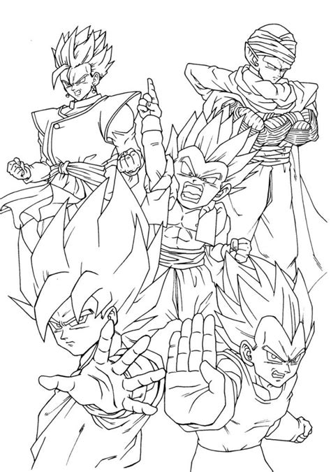 Goku turned into super saiyan 3; Dragon Ball Team | Super coloring pages, Dragon ball art, Dragon coloring page