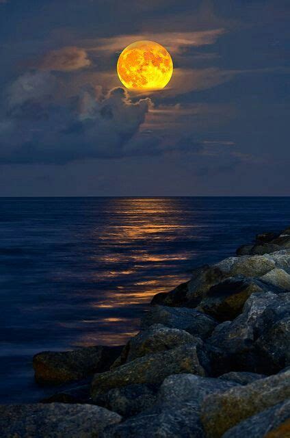 Full Moon Over Water Beautiful Moon Beautiful Nature Moon Pictures