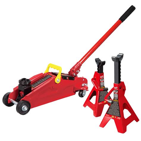 Big Red Torin Hydraulic Trolley Floor Jack Combo With Jack Stands Ton Capacity T