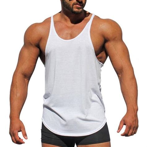 muscleguys brand bodybuilding stringer tank tops men blank vest solid color gyms singlets